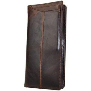 NEW MENS Real Leather Zipper Long Wallet Coffee